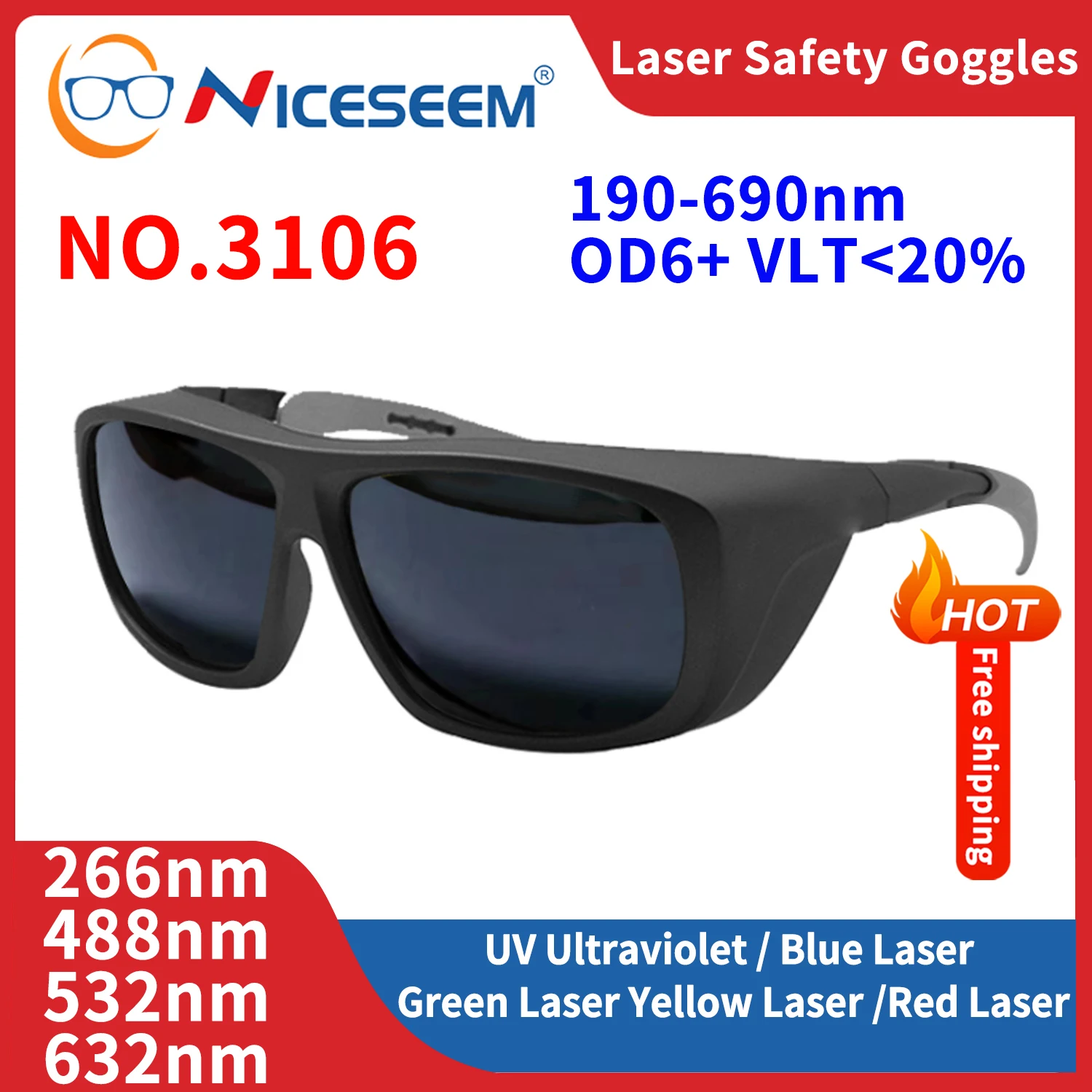 

Промышленные безопасные линзы, умные очки, рентгеновские очки, лазерный эпилятор, инфракрасный IPL Nd IR Yag, светодиодный тактический тонированный медицинский Сертифицированный