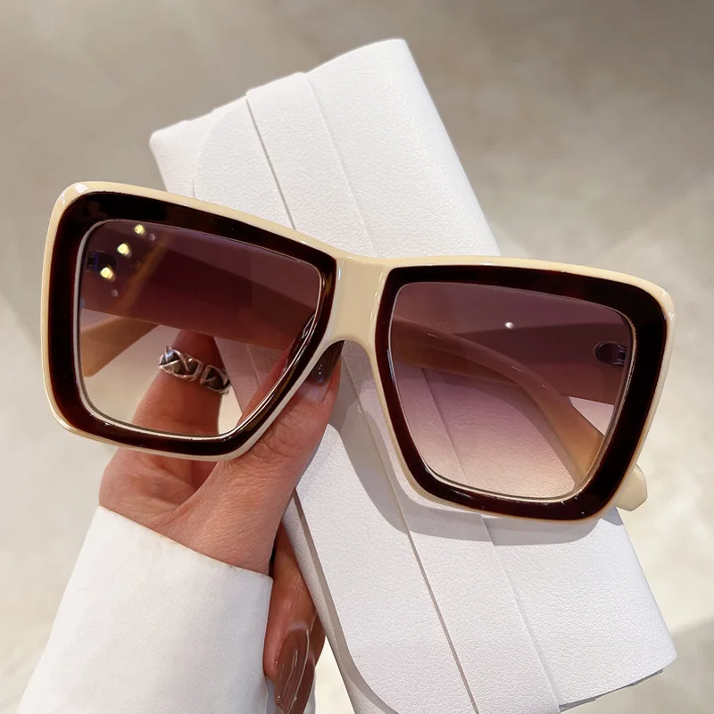 

Vintage Oversized Sunglasses Women Luxury Brand Designer Big Frame Sun Glasses Gradient Lens Eyeglasses Uv400 Gafas De Sol