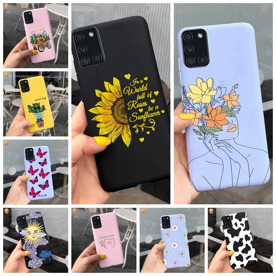 Чехол для Samsung Galaxy A31, милые прозрачные чехлы для девочек и мужчин, силиконовая Мягкая задняя крышка из ТПУ для телефона Samsung A31, A315F, чехлы, бампер