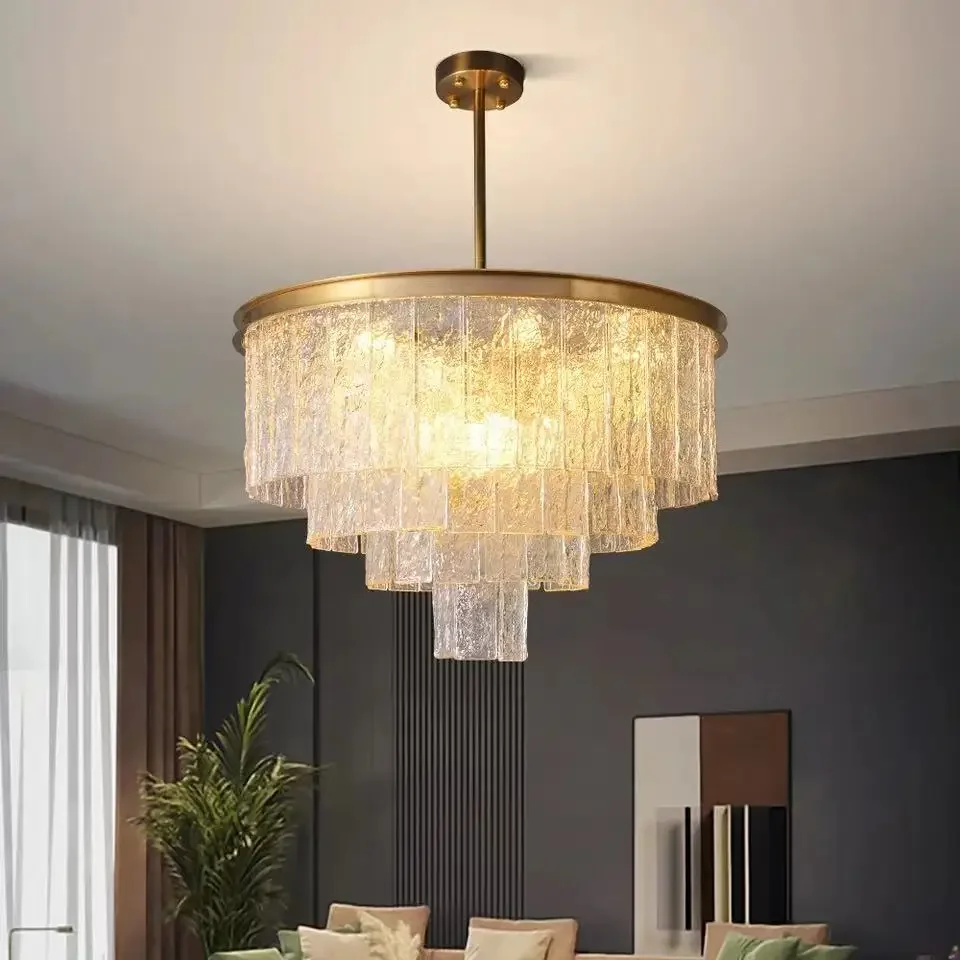 

Luxury Nordic Crystal Led Chandlier Round Big Modern LED Light For Hotel Lobby Villa Room Postmodern Pendant Light