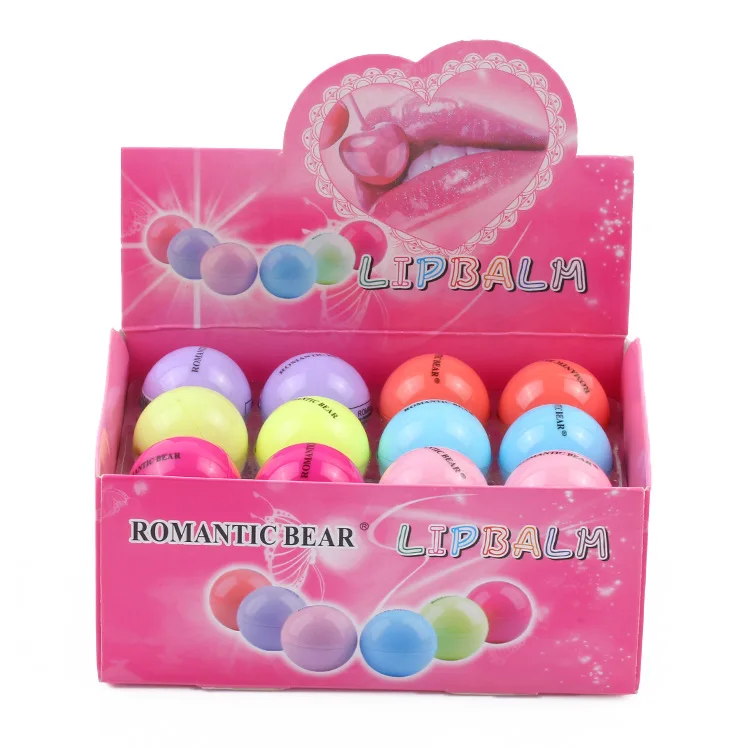 

24pcs/lot Ball lip oil rollers Organic Embellish Lip Balm Lip Care Fruit lip balm wholesale diy lipgloss starter kit supplies