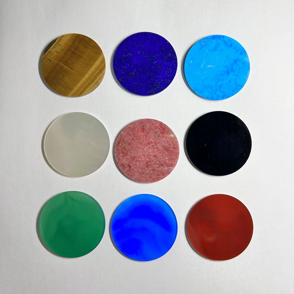 Meisidian 2pcs Lapis Lazuli 40MM Lapis Lazuli Double Flat Coins Sheet Gemstone On Sale