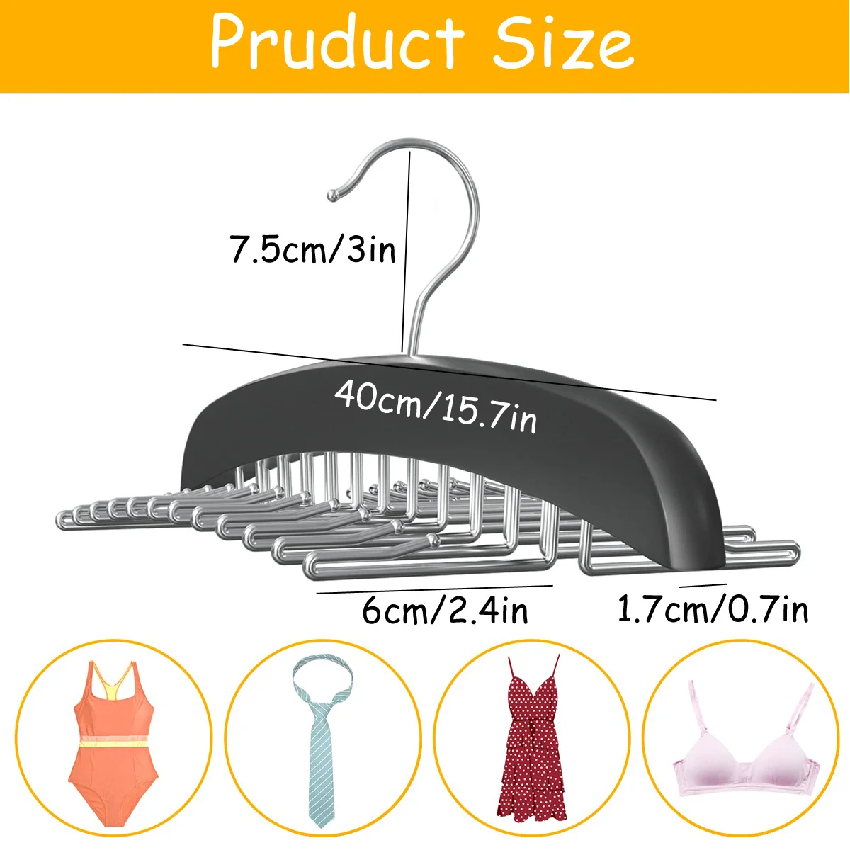 1pcs 24Hook Tank Top Non-Slip Hanger Organizer Easy To Store Bras Neckties Belts Scarves Clothing & Wardrobe Storage Hanger
