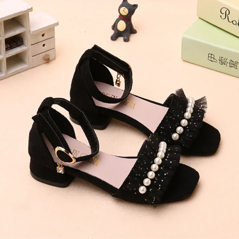 Girls Summer Sandals Kids Fashion Princess Pearl Wedding Party