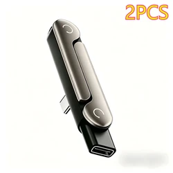 Portable Phone Stand with Built - In Fast Charging Cord (Black - 2PCS)