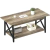 Coffee Table with Storage, 39inch Modern 2-Tier Coffee Tables for Living Room, X-Frame Design Farmhouse Coffee Table Space 1