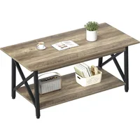 Coffee Table with Storage, 39inch Modern 2-Tier Coffee Tables for Living Room, X-Frame Design Farmhouse Coffee Table Space 1