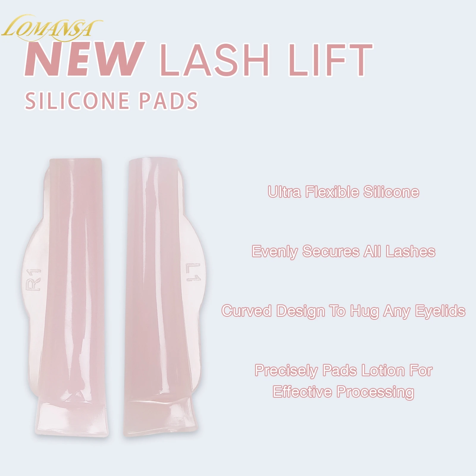 Lomansa 5 Pairs New C Curl Silicone Eyelash Perm Pads Sticky Lash Lift Pad Lifting 3D Eyelash Curler Accessories Makeup Tool