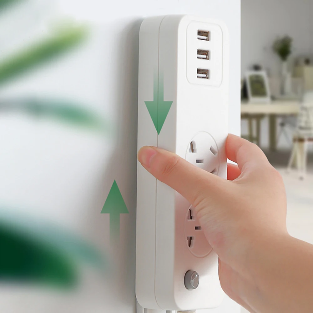 Wall Mounted Socket Holder Fixer Patch Self-Adhesive Power Socket Strip Fixator Punch-free Plug Cable Wire Organizer Rack Socket Holder