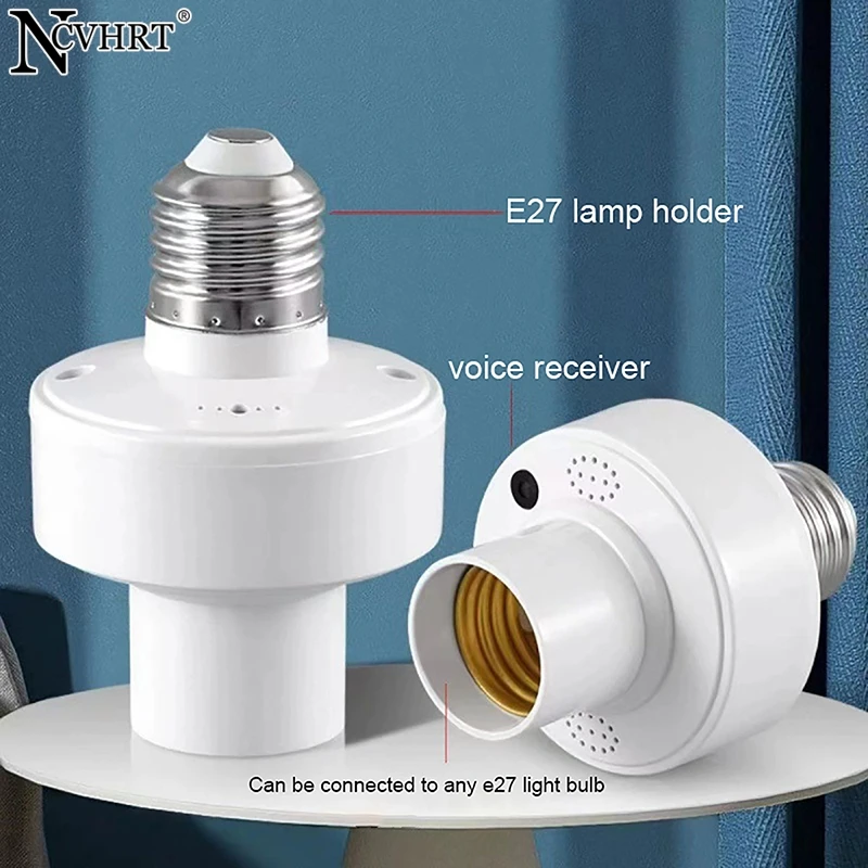 E27 Socket Smart Light Bulb Adapter Lamp Holder Base Kitchen Bedroom Light Bulb Holder Switch Alexa Google Home Voice Control