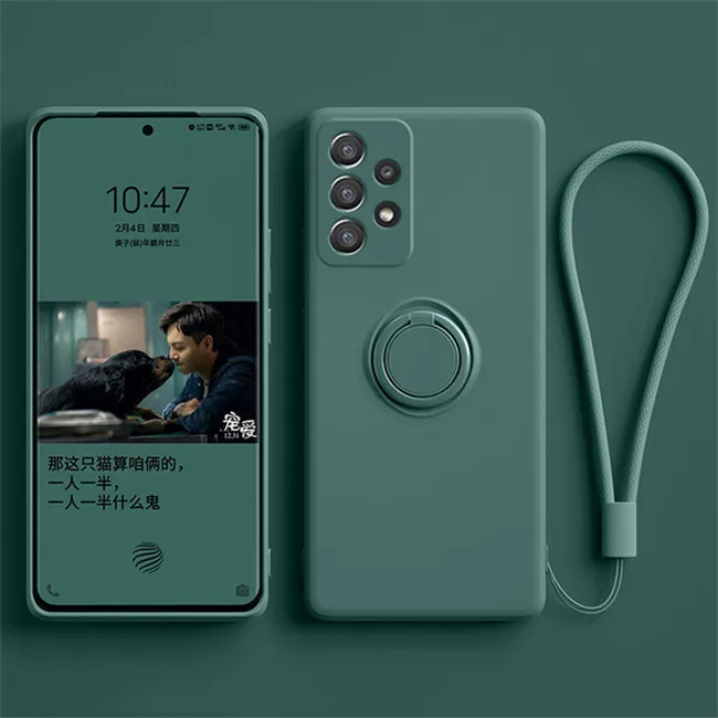 Magnetic Ring Holder Liquid Silicone Phone Case