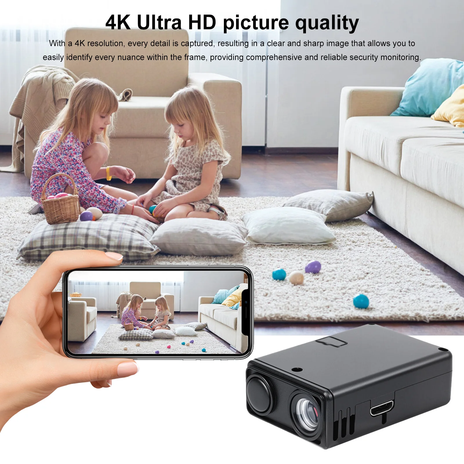 Mini Camera 4K WiFi Small Monitor Video Camera Motion Detection Remote App Wireless Security Camera for Home Office Surveillance - 3