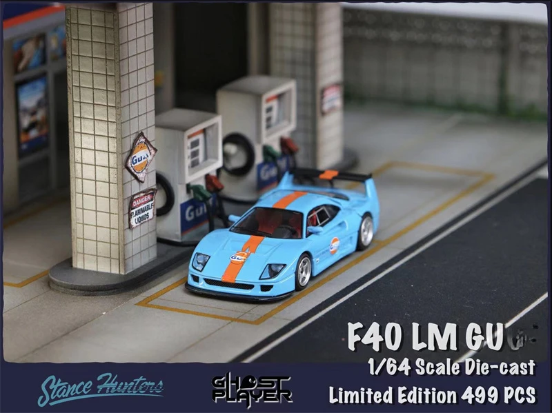 

Ghost Player X Stance Hunters 1:64 F40 LM Blueorange Oil limited 499 Model Car