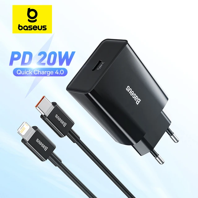 Baseus 20W Quick Charge QC 3.0 PD USB Type C Fast Charging Charger for iPhone 15 14 13 12 11 X Xiaomi Samsung Phone PD Charger 1