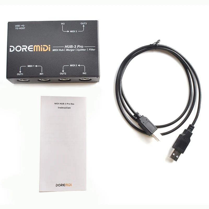 DOREMiDi MIDI HUB-3 Pro Supports Connecting MIDI DIN Devices To Computers Port Routing and Message Filtering For audio interface