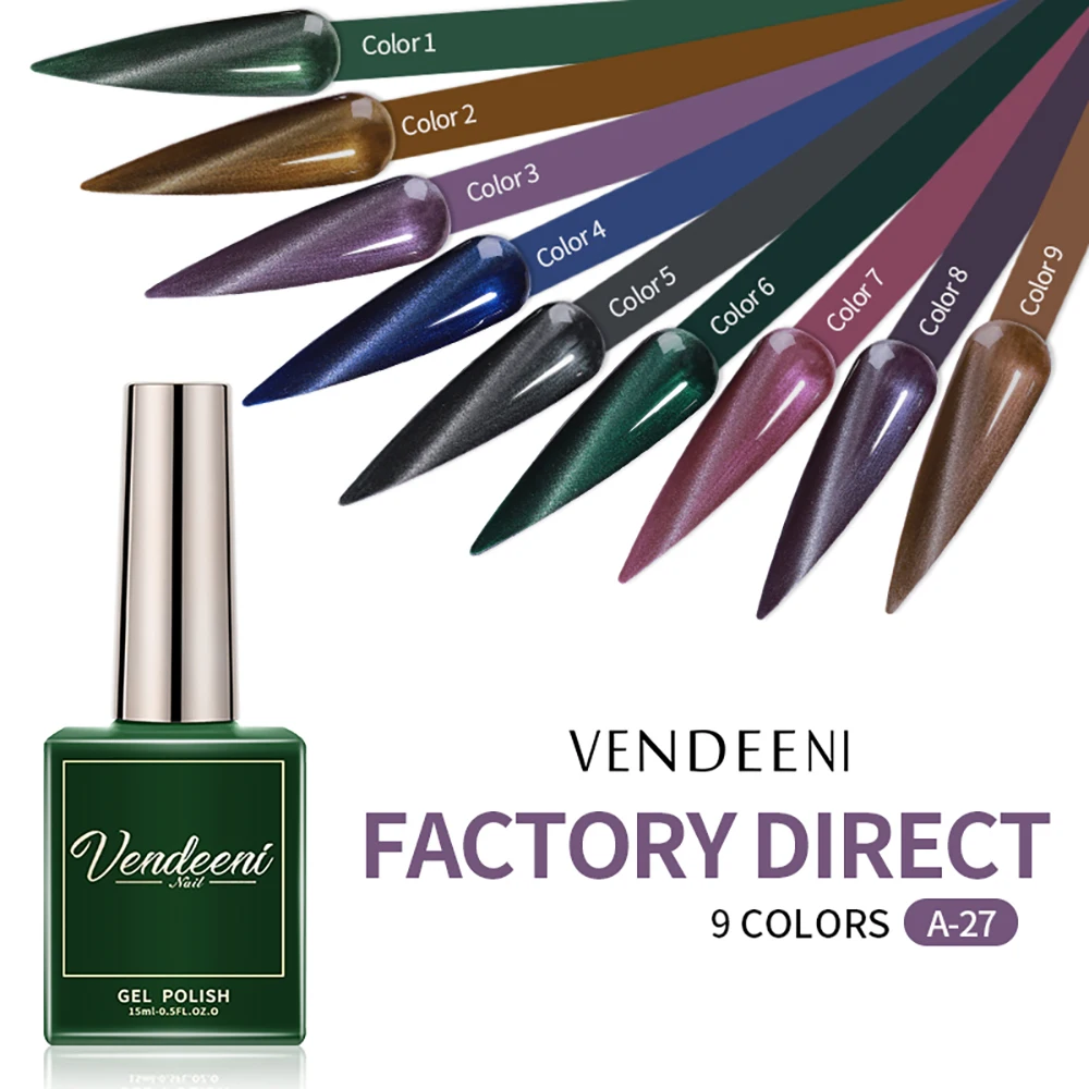 

Vendeeni 15 мл Gem Color Magic Cat Eye Гель-лак для ногтей Soak Off UV LED Лак Лак DIY Маникюр 9 цветов
