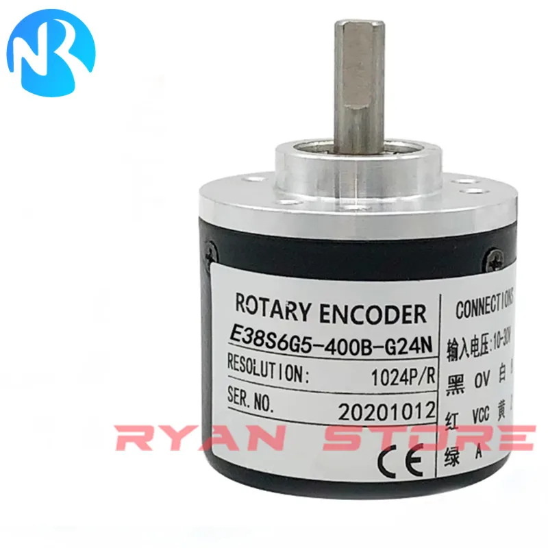 1PCS 로터리 엔코더 E38S6G5-100B 200B 300B 360B 400B 500B 600B 1000B 1024B 2000B 5000B G24N AB 2상 DC5-24V NPN