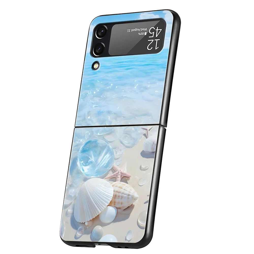 Blue Butterfly Ocean Waves Hard Folding Phone Case
