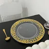 100 PCS Charger Plate Plastic Decorative Service Tray Clear Dinner Trays Banquet Plates Wedding Party Decor Table Place 13inch 6