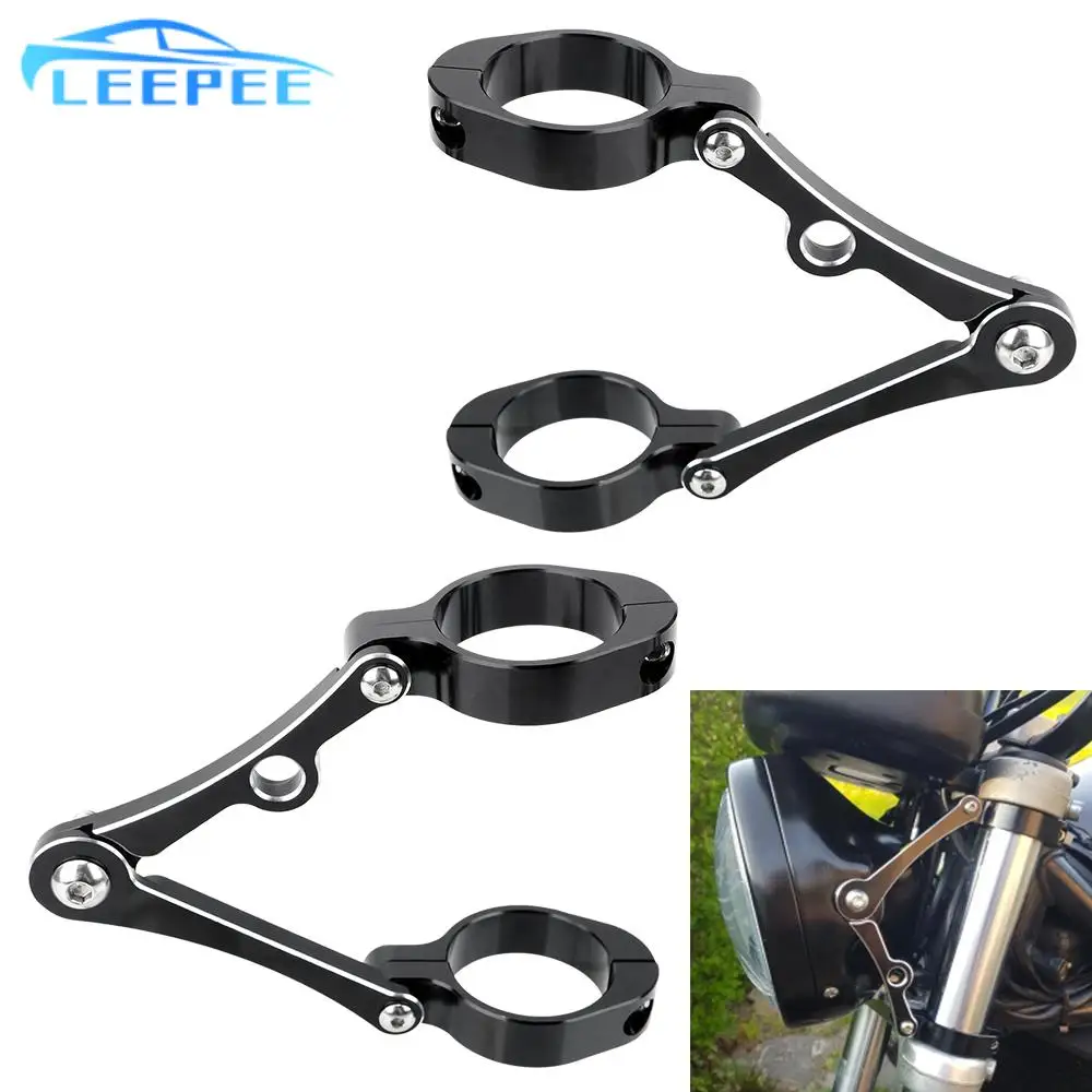 

Moto Accessories For Chopper Bobber Cafe Racer Motorcycle Headlight Bracket CNC Fork Tube Mount Clamp Spotlight Holder