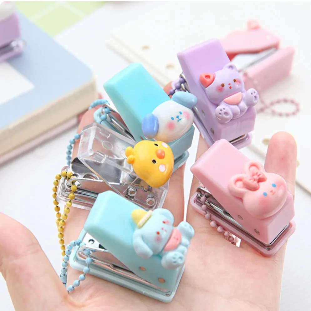 1 Hole Punch Cartoon Animal Paper Puncher Book Binding Machine School Office Supplies Student Stationery Gift Cute Protable Mini