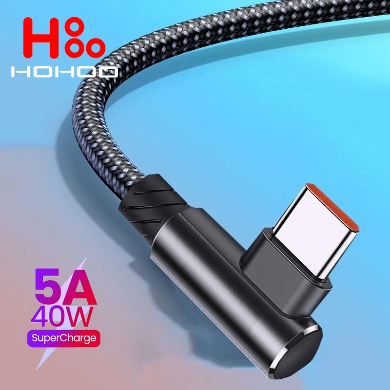 100W USB Type-C to USB-C 90° Fast Charging Cable