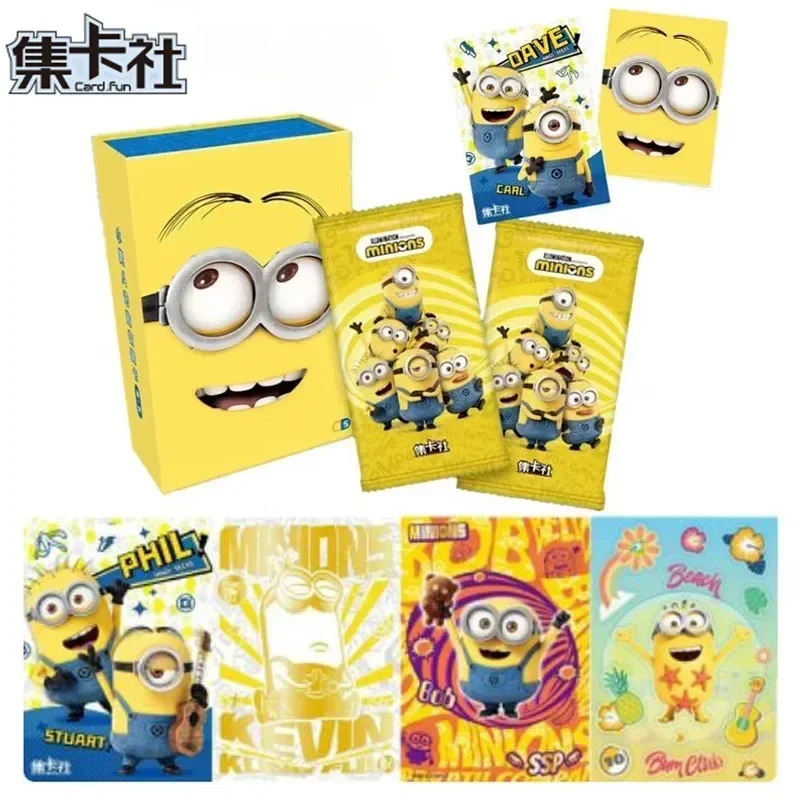 

Card Fun Minions Cards New Anime Stuart Kevin Collection Card Boxes Cute Cartoon Game Cards Toys Kids Birthday Gift