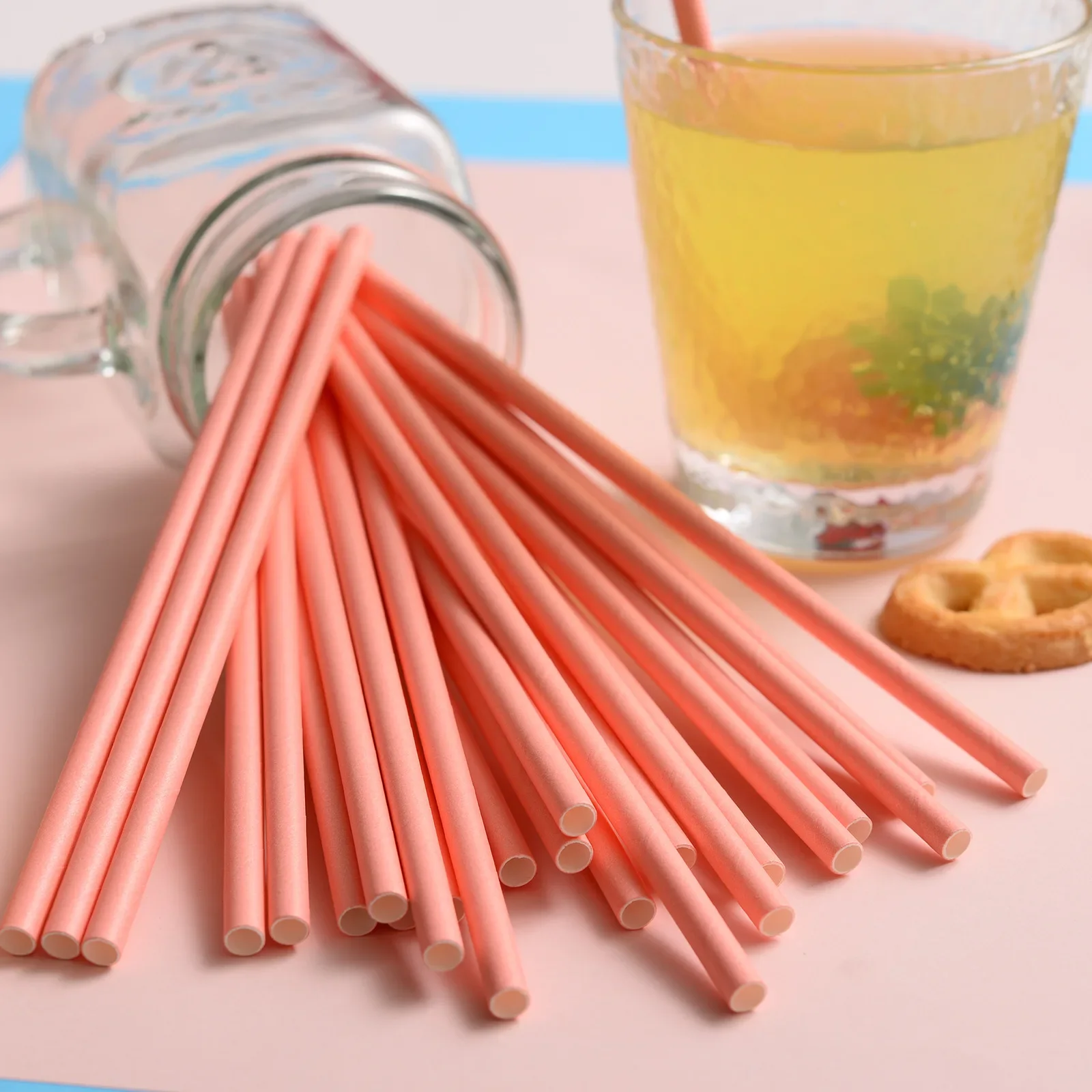 25Pcs Colorful Disposable Paper Drinking Straws Wedding Birthday Party Decor Bar Drink Biodegradable Straws Bubble Tea Straw