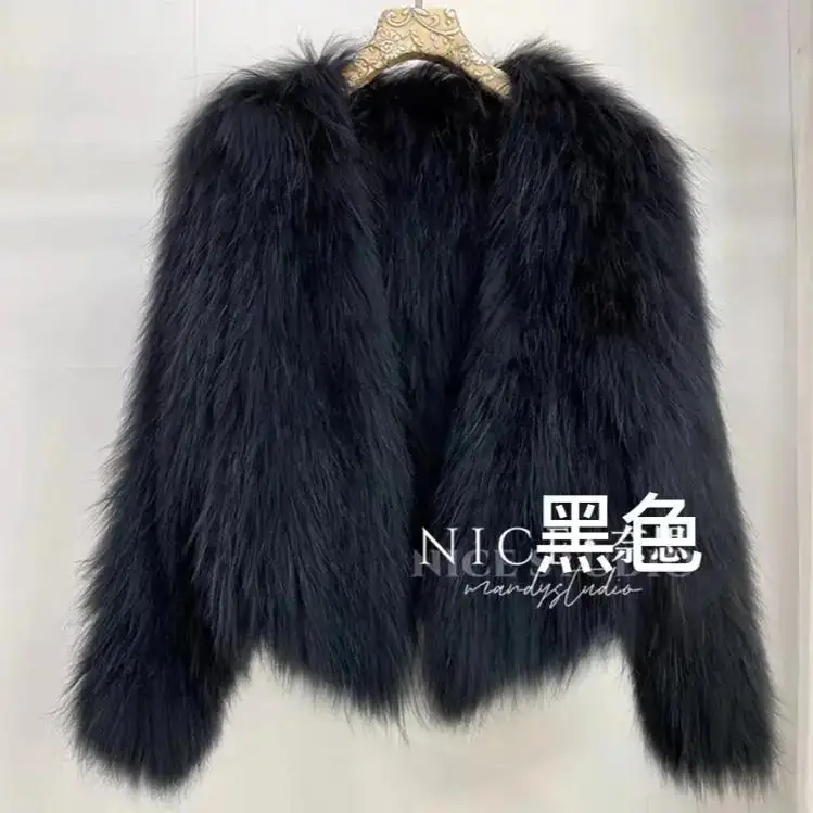 2023 Winter Women Faux Fur Coat Long Sleeves V-neck Korean Fashion High-end Thick Warm Lady Faux Fur Coats