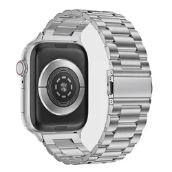 Premium Stainless Steel Metal Strap for Apple Watch - Elegant Wristband Bracelet (Titanium color)