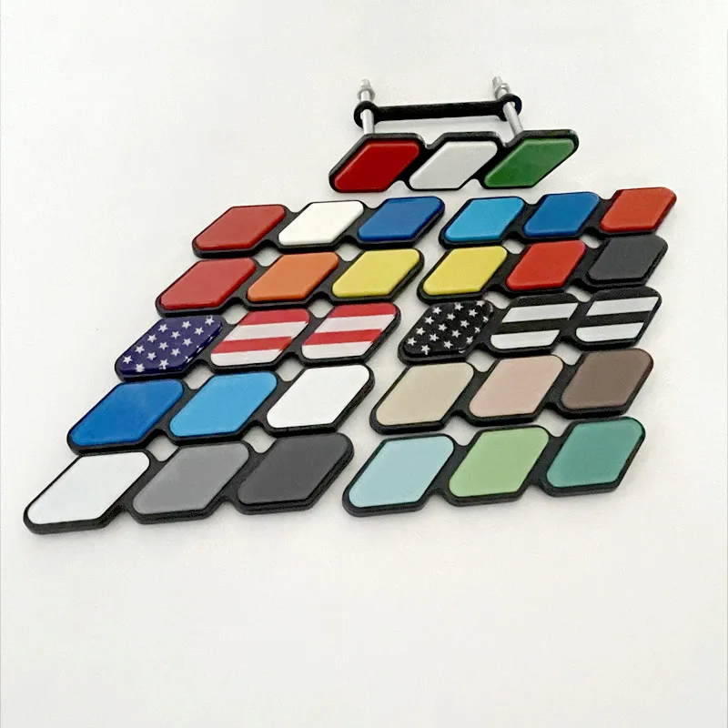 토요타 타코마 툰드라 4러너 TRD 하이랜더 RAV4 CHR 스트립 에어 인렛 자동차 액세서리용 3색 프론트 그릴 배지 엠블럼 로고