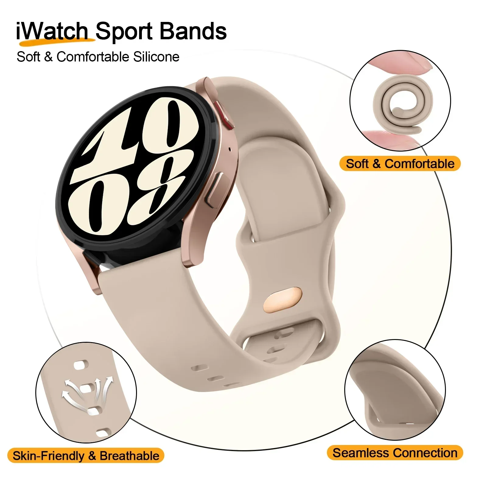 Stylish 20mm Universal Smartwatch Strap Bracelet
