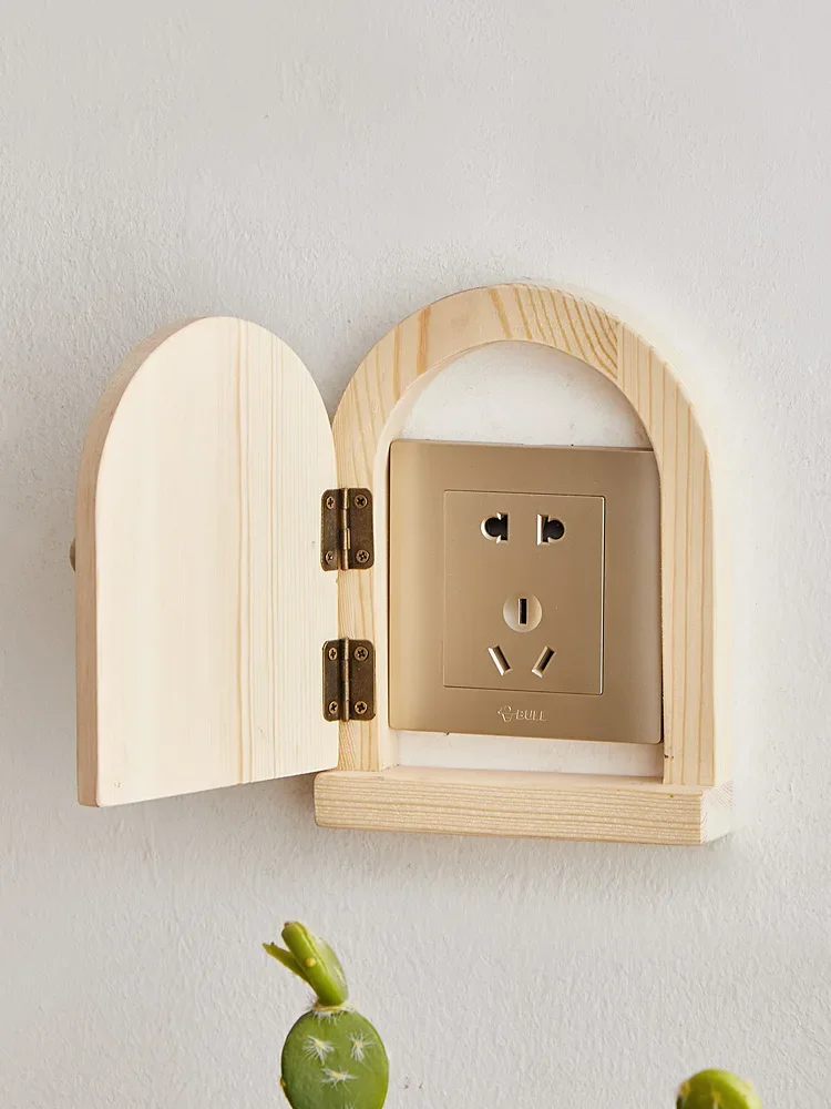 

Wood Door Switch Socket Protector Sticker Wall Home Decorative Anti-touch Button Cover Box Bedroom Living Room Kitchen Bathroom
