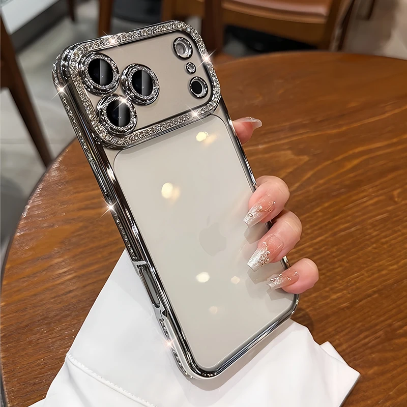 Elegant Crystal Bling Shockproof Phone Case with Silicone Bumper