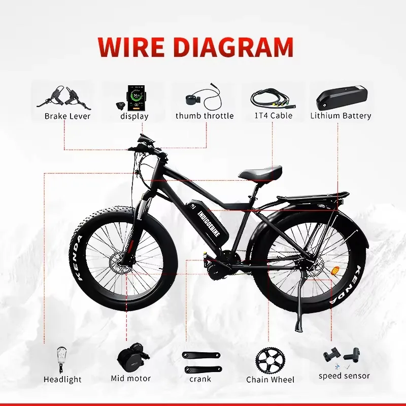BAFANG 48V 500W Mid Drive Motor Electric Bike Conversion Kits With 48V 13Ah/48V 20Ah Lithium Battery
