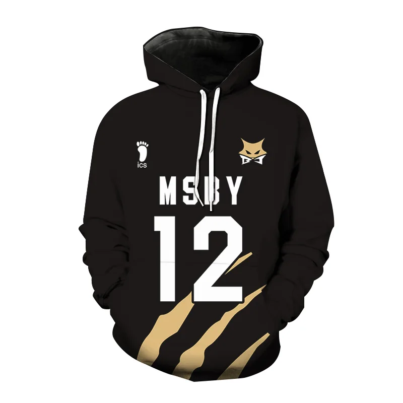 

Толстовка Haikyuu с 3D принтом, толстовка MSBY Black Jackal для мужчин и женщин, детская модная спортивная одежда, Толстовка Harajuku, уличная одежда, топы, одежда