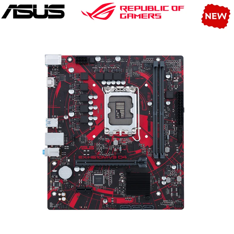 Nuovo H610M Per Scheda Madre Asus Ex-H610M-V3 D4 Lga 1700 Ddr4 H610 Supporta Cpu I5 12400F I3 12100F 12700F