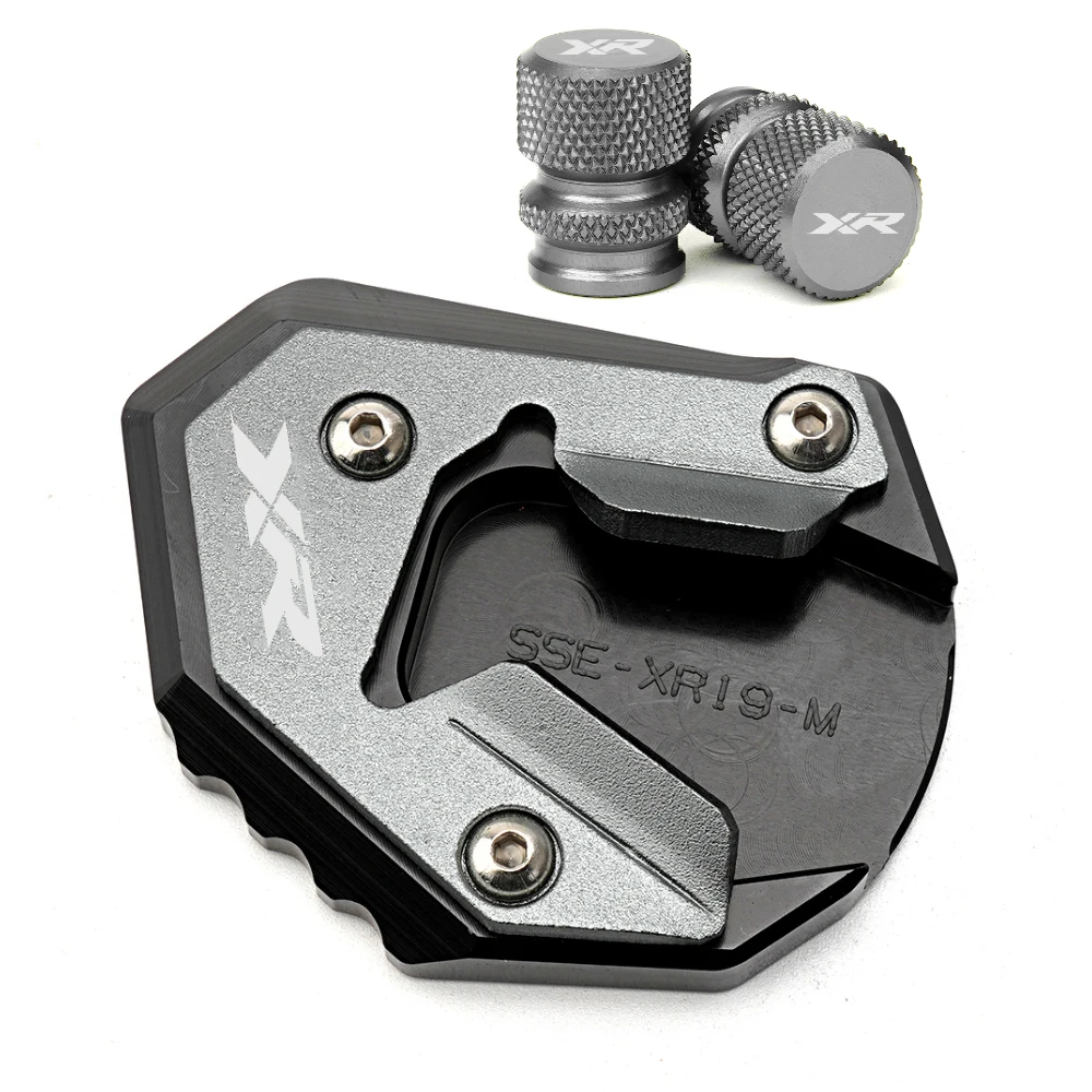 CNC Motorcycle Kickstand Side Stand Extension Pad and Tire Caps