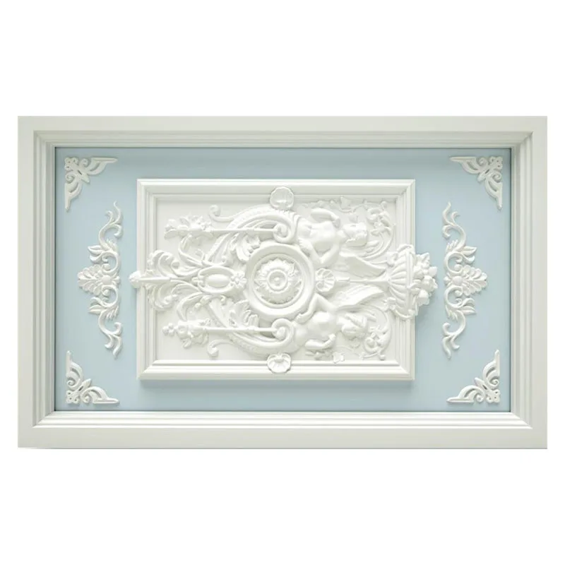 papel de parede moderno branco gesso flores 02