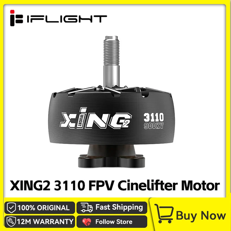 IFlight FPV 레이싱 RC 드론용 시네리프터 모터, 5mm 티타늄 합금 샤프트, XING2 3110, 900KV, 1250KV, 1600KV