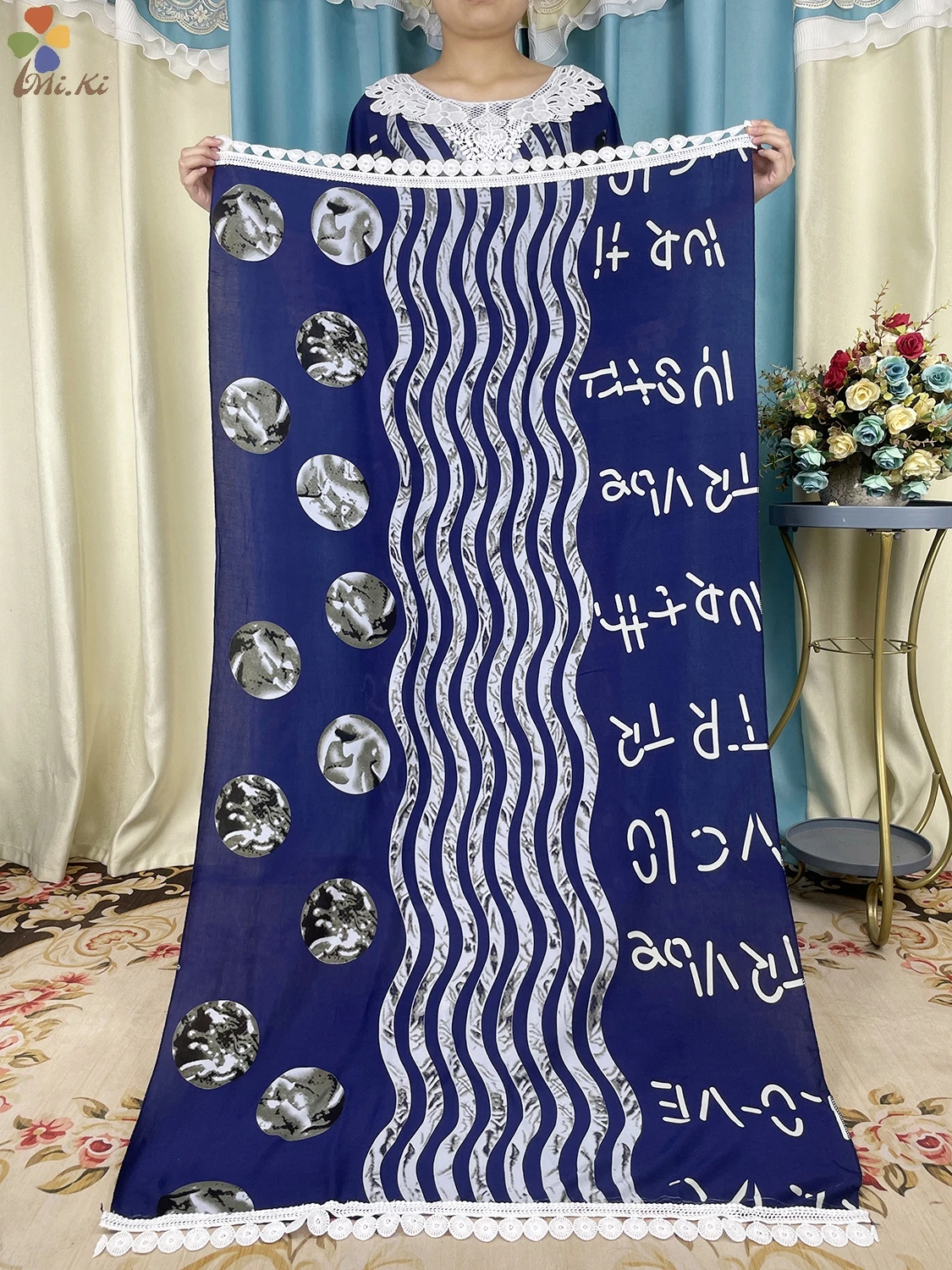 2024 New African Women Abayas Cotton Fabric Dresse With Big Scarf For Women Summer Short Sleeve Muslim Robe Traditional Clothing