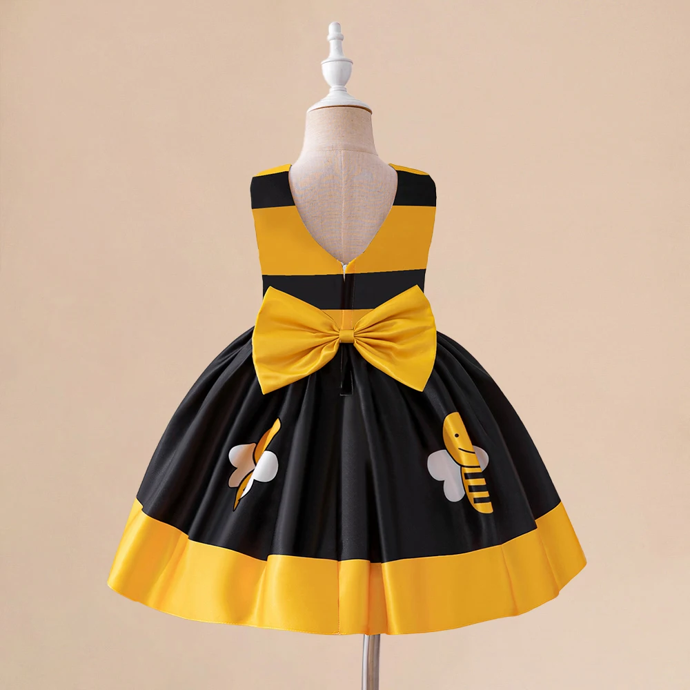 Baby Bee Dress Bumble Yellow Costume Toddler Wear Gown Kid Couture Black  Babies Frock Bees Felted Infant Birthday New Clothing - AliExpress 1501