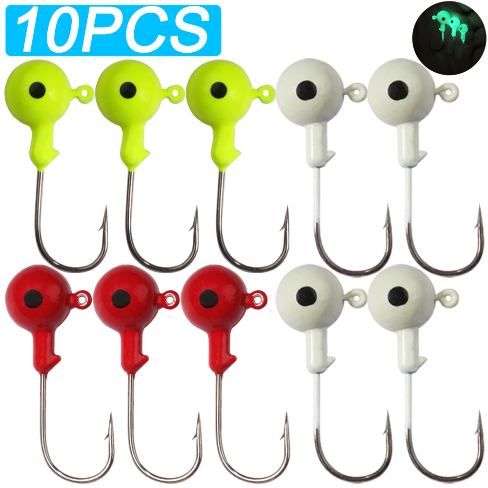Hameçons leurres souples métal jig 3.5g-18g avec œil 3D - 10 pièces pour pêche carnassiers