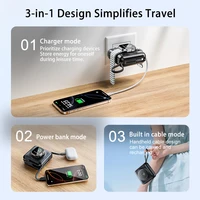 5 in 1 Magnetic Wireless PowerBank Type-C 45W Fast Charging With Dual Cables AC Plug for iPhone 12-17 Android Airpods 15000mAh - Image 2