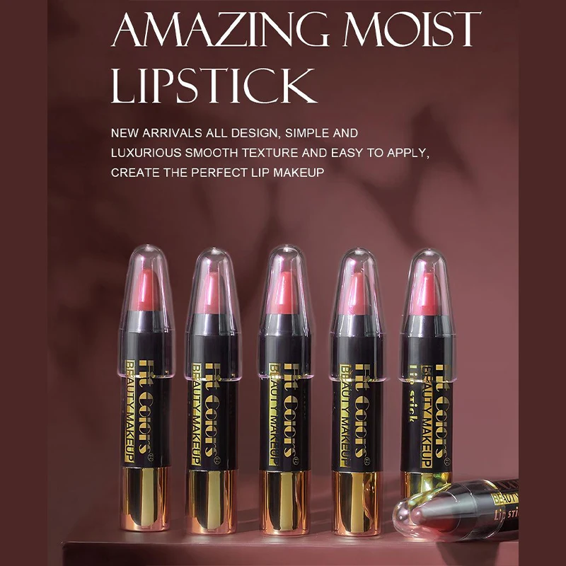 6 color Moisturizing Mirror Crayon lipstick Non-Stick Cup Makeup Lip Tint Pen Cosmetic  Crayon Lip Makeup 6