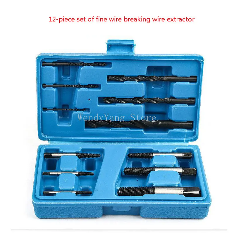 

12-Piece Set Of Broken Screw Extractor Screw Breaking Screw Faucet Triangle Valve Broken Wire Reverse Tooth Tap Hand Drill