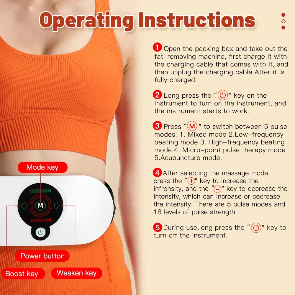 EMS Abdominal Slim Massager Electric Waist Trainer Fat Cellulite Burner Belt Muscle Massage Slimming Pulse Weight Loss