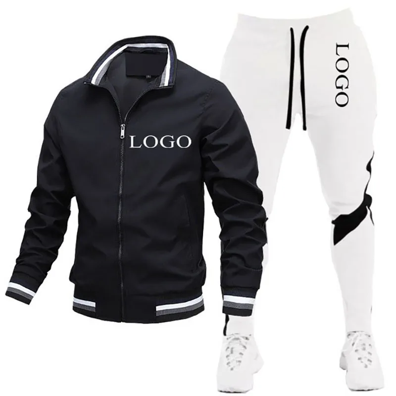 Your Own Design Brand Logo/Picture Personalized Custom Anywhere Men Women DIY Casual jacket and pants set Fashion New
