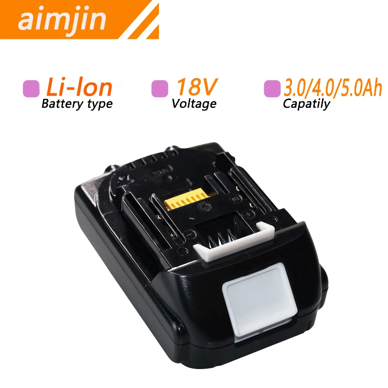 

18V 3.0/4.0/5.0Ah Rechargeable Li-Ion Battery For Makita BL1830 BL1815 BL1860 BL1840 194205-3 Replacement Power Tools