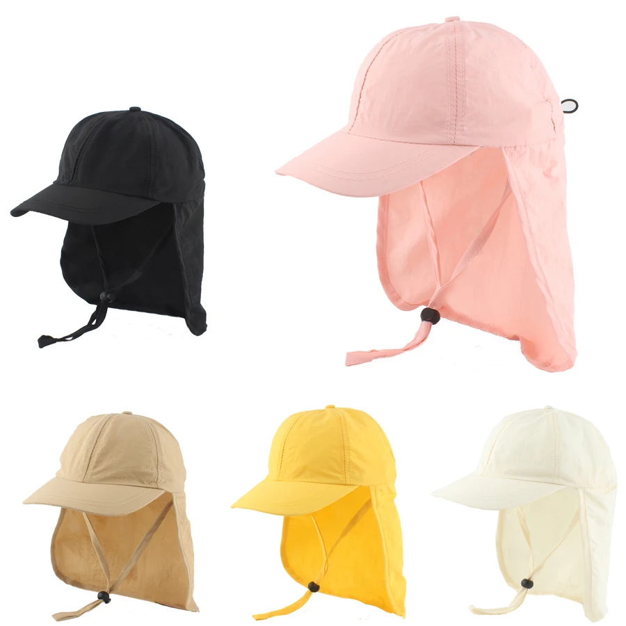 어린이용 빠른 건조 버킷 모자, 넓은 챙, UV 차단 비치 모자, 야외 조절 가능 썬 캡, 3 ~ 8 세